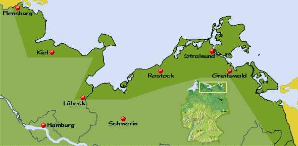 Karte der deutschen Ostseek�ste