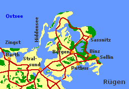 Karte der Insel Rügen