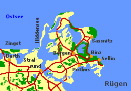 Karte der Insel Rügen Karte der Insel Rügen